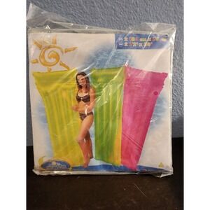 Vintage Intex The Wet‎ Set Air Mat 2006 Pool Float W/pillow 72" x 30" Yellow NEW